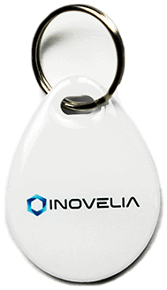 Keychain with tap technology for instant contact information sharing